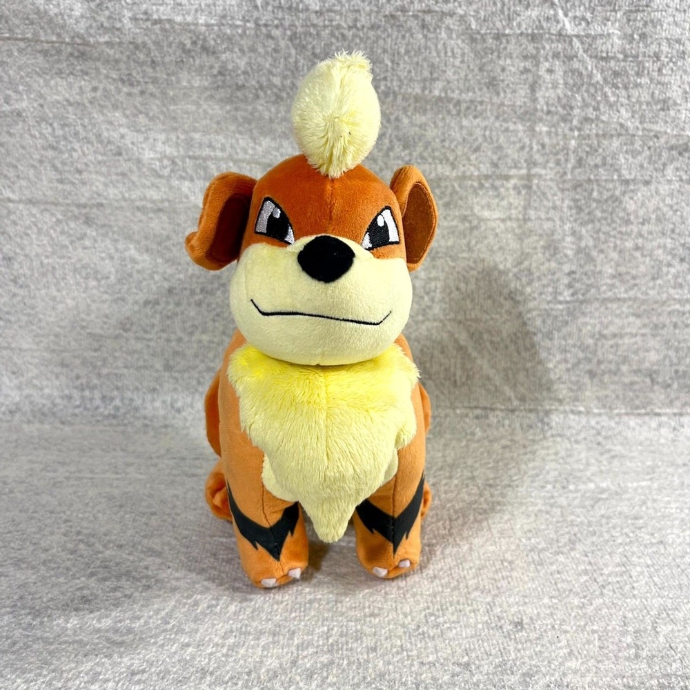 Pokemon Growlithe Plush Toy WCT‎ Stuffed Animal Orange Black Yellow